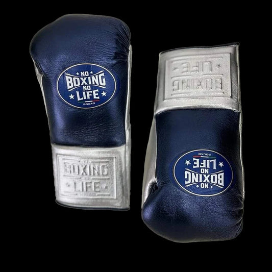 No Boxing No Life Glove - online, NBNL Boxing Gloves, Leather Gloves Limited Edition Dark Blue/Silver