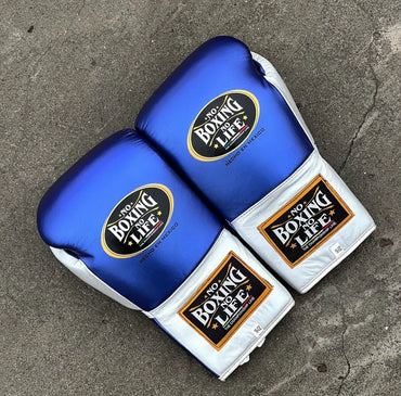 No Boxing No Life Glove - online, NBNL Boxing Gloves, Leather Gloves Limited Edition Blue/White