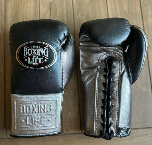 No Boxing No Life Glove - online, NBNL Boxing Gloves, Leather Gloves Limited Edition Black/Grey