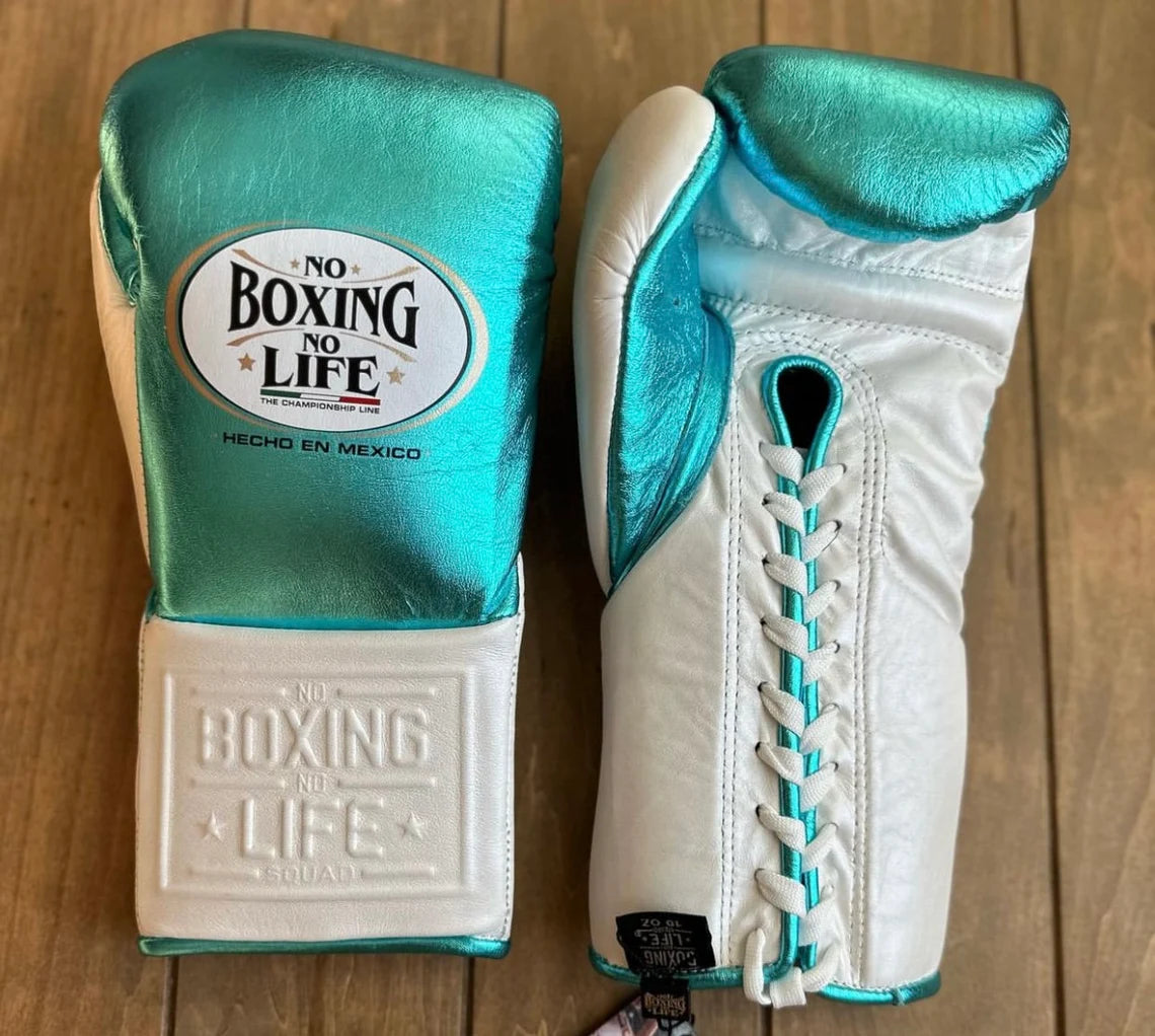 No Boxing No Life Glove - online, NBNL Boxing Gloves, Leather Gloves Limited Edition Sea Green/White