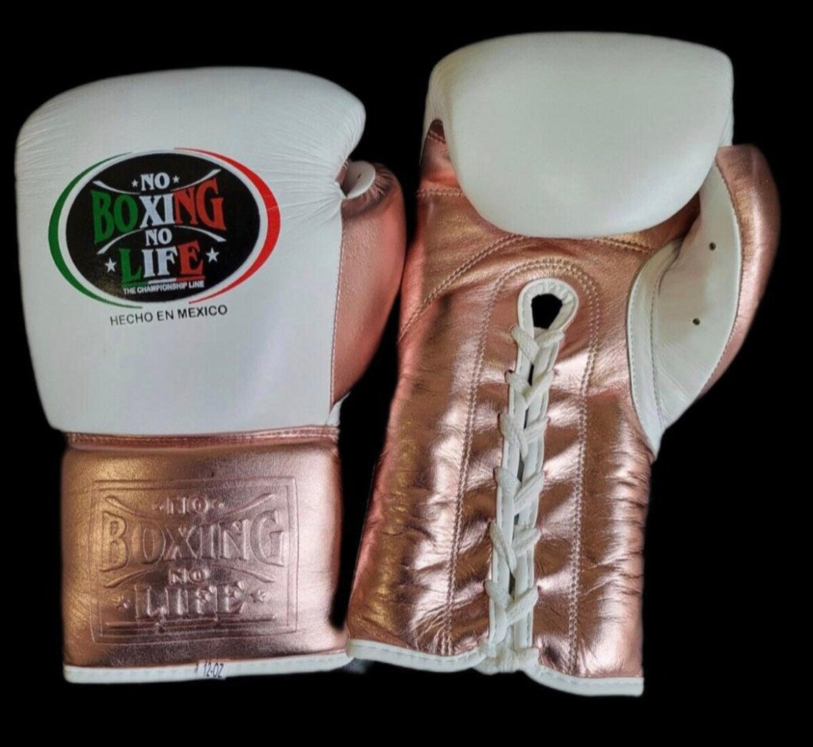 No Boxing No Life Glove - online, NBNL Boxing Gloves, Leather Gloves Limited Edition White/Peach