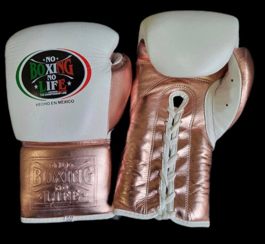 No Boxing No Life Glove - online, NBNL Boxing Gloves, Leather Gloves Limited Edition White/Peach
