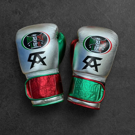 No Boxing No Life Glove - online, NBNL Boxing Gloves, Leather Gloves Limited Edition Silver/Green