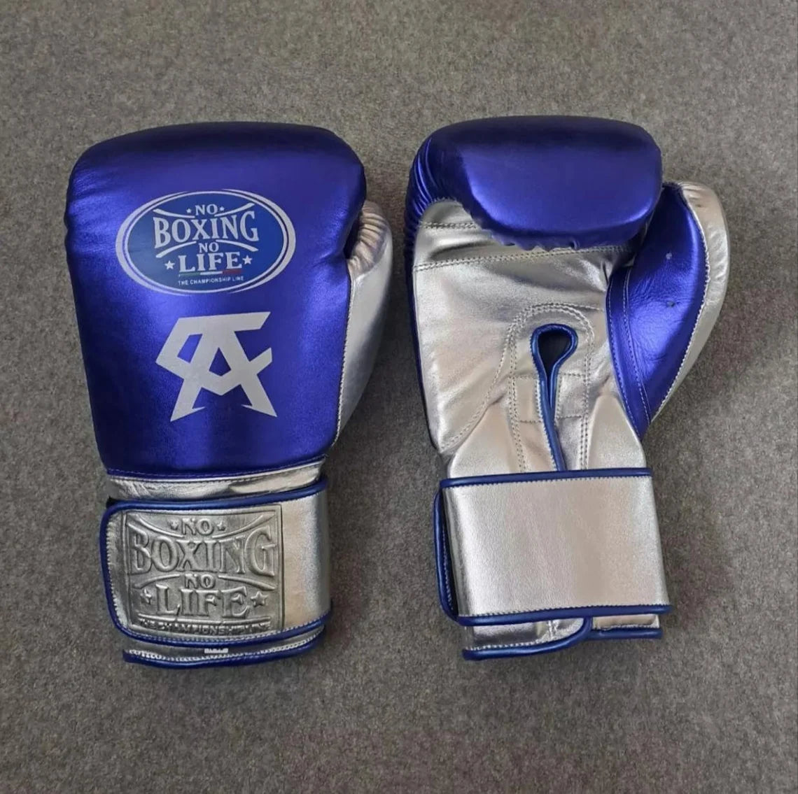 No Boxing No Life Glove - online, NBNL Boxing Gloves, Leather Gloves Limited Edition Blue/Silver