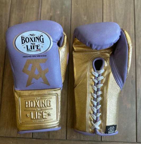No Boxing No Life Glove - online, NBNL Boxing Gloves, Leather Gloves Limited Edition Purple/Gold