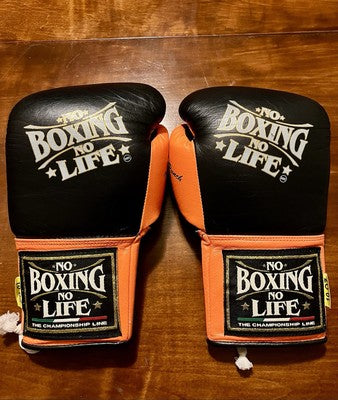No Boxing No Life Glove - online, NBNL Boxing Gloves, Leather Gloves Limited Edition Black/Orange
